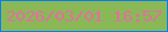文字の大きさ：3、枠の色：037ef7、背景の色：8ab856、文字の色：e36ea3 無料ブログパーツのブログ時計