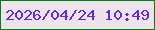 文字の大きさ：5、枠の色：037f18、背景の色：ede3eb、文字の色：642ae0 無料ブログパーツのブログ時計