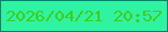 文字の大きさ：2、枠の色：03806f、背景の色：2ff3a2、文字の色：3fce13 無料ブログパーツのブログ時計