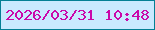 文字の大きさ：4、枠の色：038095、背景の色：c9eaff、文字の色：ca08aa 無料ブログパーツのブログ時計
