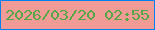 文字の大きさ：1、枠の色：0381ef、背景の色：f19b97、文字の色：54a744 無料ブログパーツのブログ時計