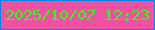 文字の大きさ：2、枠の色：0386e2、背景の色：ef52a2、文字の色：2efe0b 無料ブログパーツのブログ時計