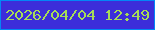 文字の大きさ：1、枠の色：0386f6、背景の色：3c2dda、文字の色：a7dc57 無料ブログパーツのブログ時計