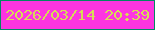 文字の大きさ：4、枠の色：038962、背景の色：fd35e0、文字の色：d7db56 無料ブログパーツのブログ時計