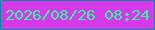 文字の大きさ：1、枠の色：0389a8、背景の色：d639ea、文字の色：2dfb9d 無料ブログパーツのブログ時計