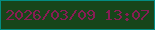 文字の大きさ：1、枠の色：038c82、背景の色：17451a、文字の色：881d54 無料ブログパーツのブログ時計