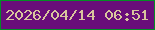 文字の大きさ：1、枠の色：038d25、背景の色：690d7a、文字の色：d9c59d 無料ブログパーツのブログ時計