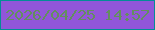 文字の大きさ：4、枠の色：038d96、背景の色：9156d9、文字の色：638e5f 無料ブログパーツのブログ時計