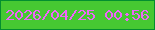 文字の大きさ：2、枠の色：038e2f、背景の色：46c832、文字の色：ef65fa 無料ブログパーツのブログ時計