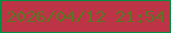 文字の大きさ：5、枠の色：038e43、背景の色：bc3446、文字の色：5c7524 無料ブログパーツのブログ時計