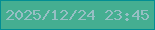 文字の大きさ：1、枠の色：038e93、背景の色：45ae91、文字の色：96bfc4 無料ブログパーツのブログ時計