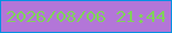 文字の大きさ：2、枠の色：0391e3、背景の色：b376d8、文字の色：80d25a 無料ブログパーツのブログ時計