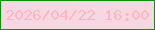 文字の大きさ：1、枠の色：039406、背景の色：f7d8e2、文字の色：fcb6c5 無料ブログパーツのブログ時計