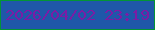 文字の大きさ：2、枠の色：039436、背景の色：1f57a9、文字の色：7b1ca5 無料ブログパーツのブログ時計