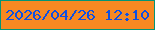 文字の大きさ：3、枠の色：039476、背景の色：f78922、文字の色：0e50e2 無料ブログパーツのブログ時計