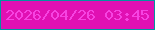 文字の大きさ：5、枠の色：03949f、背景の色：e110b3、文字の色：f643e2 無料ブログパーツのブログ時計