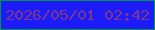 文字の大きさ：1、枠の色：039646、背景の色：1e1bfa、文字の色：7c3786 無料ブログパーツのブログ時計