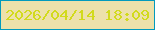 文字の大きさ：2、枠の色：039abd、背景の色：ede1ab、文字の色：d2da1d 無料ブログパーツのブログ時計