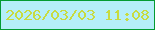 文字の大きさ：5、枠の色：039b32、背景の色：b5eef9、文字の色：c8db40 無料ブログパーツのブログ時計