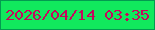 文字の大きさ：2、枠の色：039b50、背景の色：11e95d、文字の色：c7085c 無料ブログパーツのブログ時計