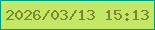 文字の大きさ：1、枠の色：039b76、背景の色：c3e767、文字の色：7e852f 無料ブログパーツのブログ時計