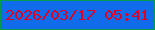 文字の大きさ：5、枠の色：039d4b、背景の色：106ceb、文字の色：e00220 無料ブログパーツのブログ時計