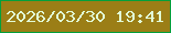文字の大きさ：2、枠の色：039f3b、背景の色：9b7e16、文字の色：e2fdd7 無料ブログパーツのブログ時計