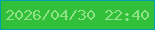 文字の大きさ：4、枠の色：03a0a9、背景の色：32bf3a、文字の色：8ee185 無料ブログパーツのブログ時計