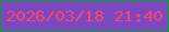 文字の大きさ：5、枠の色：03a224、背景の色：7c48c0、文字の色：f8456b 無料ブログパーツのブログ時計