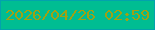文字の大きさ：2、枠の色：03a2ad、背景の色：00bd92、文字の色：a0a114 無料ブログパーツのブログ時計