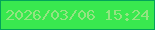 文字の大きさ：4、枠の色：03a359、背景の色：39e84f、文字の色：93e481 無料ブログパーツのブログ時計