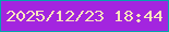 文字の大きさ：2、枠の色：03a5ae、背景の色：a325df、文字の色：fae6bc 無料ブログパーツのブログ時計