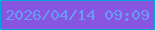 文字の大きさ：4、枠の色：03a5db、背景の色：8855e1、文字の色：689af6 無料ブログパーツのブログ時計