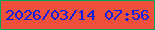 文字の大きさ：4、枠の色：03a65b、背景の色：ee503b、文字の色：091fe4 無料ブログパーツのブログ時計