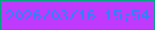 文字の大きさ：5、枠の色：03a683、背景の色：bf3afc、文字の色：2a86f4 無料ブログパーツのブログ時計