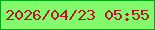 文字の大きさ：4、枠の色：03a711、背景の色：83fa6c、文字の色：b11828 無料ブログパーツのブログ時計