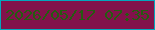 文字の大きさ：3、枠の色：03a7bd、背景の色：82124b、文字の色：255c11 無料ブログパーツのブログ時計
