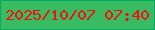 文字の大きさ：1、枠の色：03ab66、背景の色：39bb61、文字の色：f70c10 無料ブログパーツのブログ時計