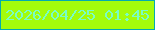 文字の大きさ：1、枠の色：03abaf、背景の色：a3fc0b、文字の色：79fdc6 無料ブログパーツのブログ時計