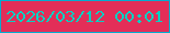 文字の大きさ：5、枠の色：03accf、背景の色：e32e58、文字の色：05d0c3 無料ブログパーツのブログ時計