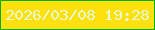 文字の大きさ：4、枠の色：03af15、背景の色：fde10d、文字の色：e8facf 無料ブログパーツのブログ時計