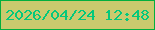 文字の大きさ：5、枠の色：03af3e、背景の色：caca6e、文字の色：04c87c 無料ブログパーツのブログ時計