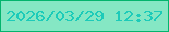 文字の大きさ：1、枠の色：03b46d、背景の色：85e7c4、文字の色：1dcbb9 無料ブログパーツのブログ時計