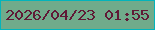 文字の大きさ：5、枠の色：03b4bb、背景の色：70ab8b、文字の色：601936 無料ブログパーツのブログ時計