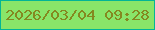 文字の大きさ：4、枠の色：03b596、背景の色：89e569、文字の色：848920 無料ブログパーツのブログ時計