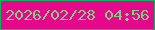 文字の大きさ：4、枠の色：03b75b、背景の色：e6088a、文字の色：88ce87 無料ブログパーツのブログ時計