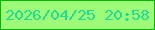 文字の大きさ：4、枠の色：03b803、背景の色：9efb7a、文字の色：1fdc90 無料ブログパーツのブログ時計