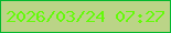文字の大きさ：1、枠の色：03b82e、背景の色：bbd487、文字の色：64fa0a 無料ブログパーツのブログ時計