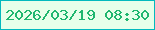 文字の大きさ：2、枠の色：03b9be、背景の色：e7ffea、文字の色：1fb66f 無料ブログパーツのブログ時計