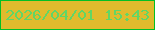 文字の大きさ：2、枠の色：03bf25、背景の色：e0bb2d、文字の色：61d666 無料ブログパーツのブログ時計